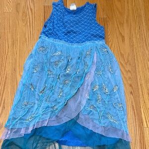 Hannah Andersson Blue Mermaid Dress with Tulle size 6-7